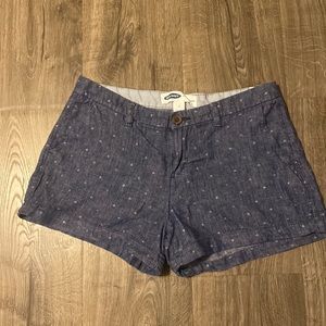 Denim polka dot shorts